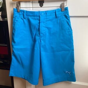 Puma Boys Turquoise Golf Shorts with Stretch L